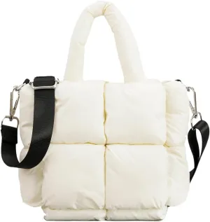 Puffer Tote Bag, Small Puffy Bags for Women Lightweight Down-Filled Crossbody Quilted Tote Bag Shoulder Handbags Purse
