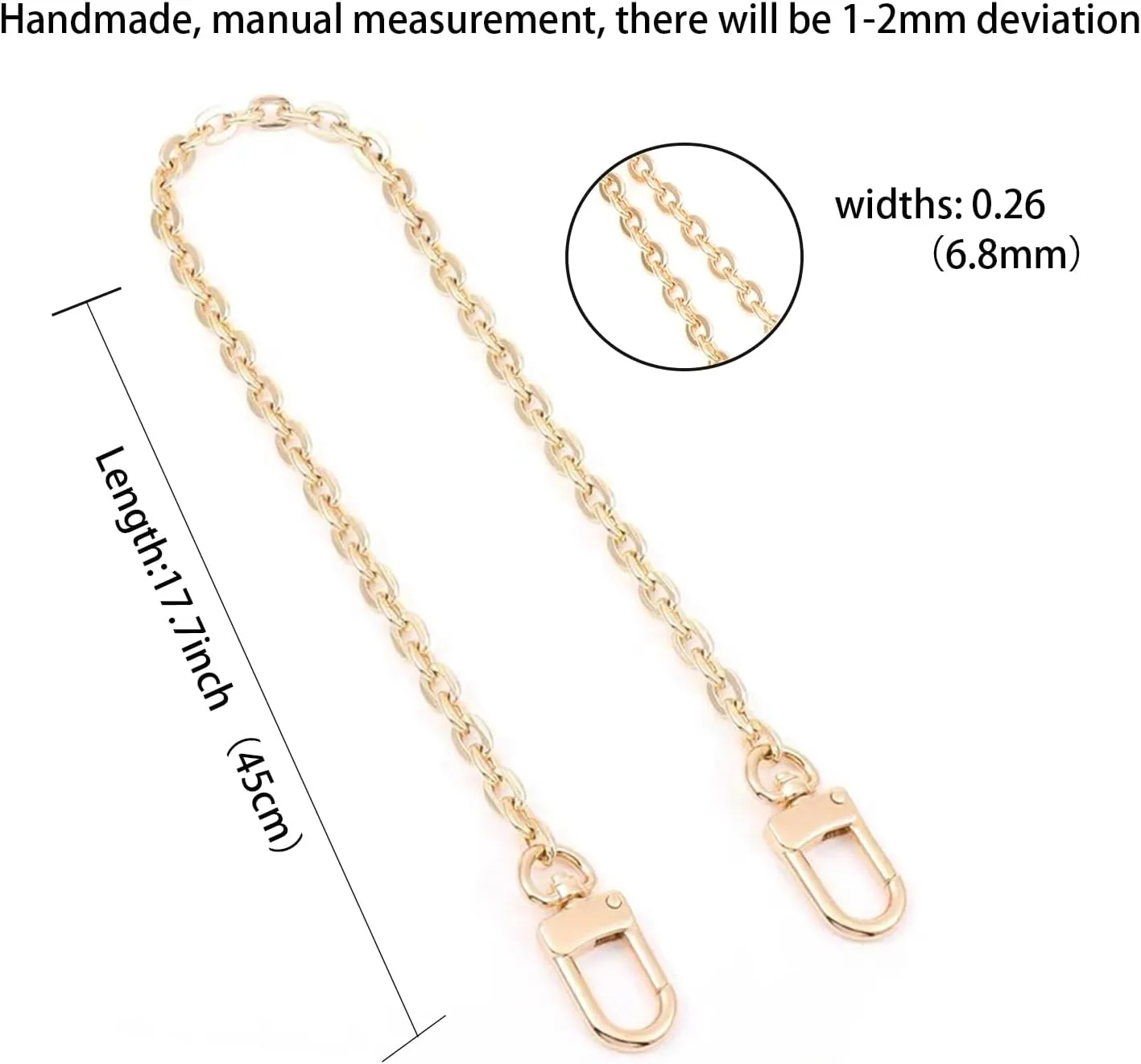 Purse Chain Strap Crossbody Gold Chain Shoulder Bag Replacement Strap
