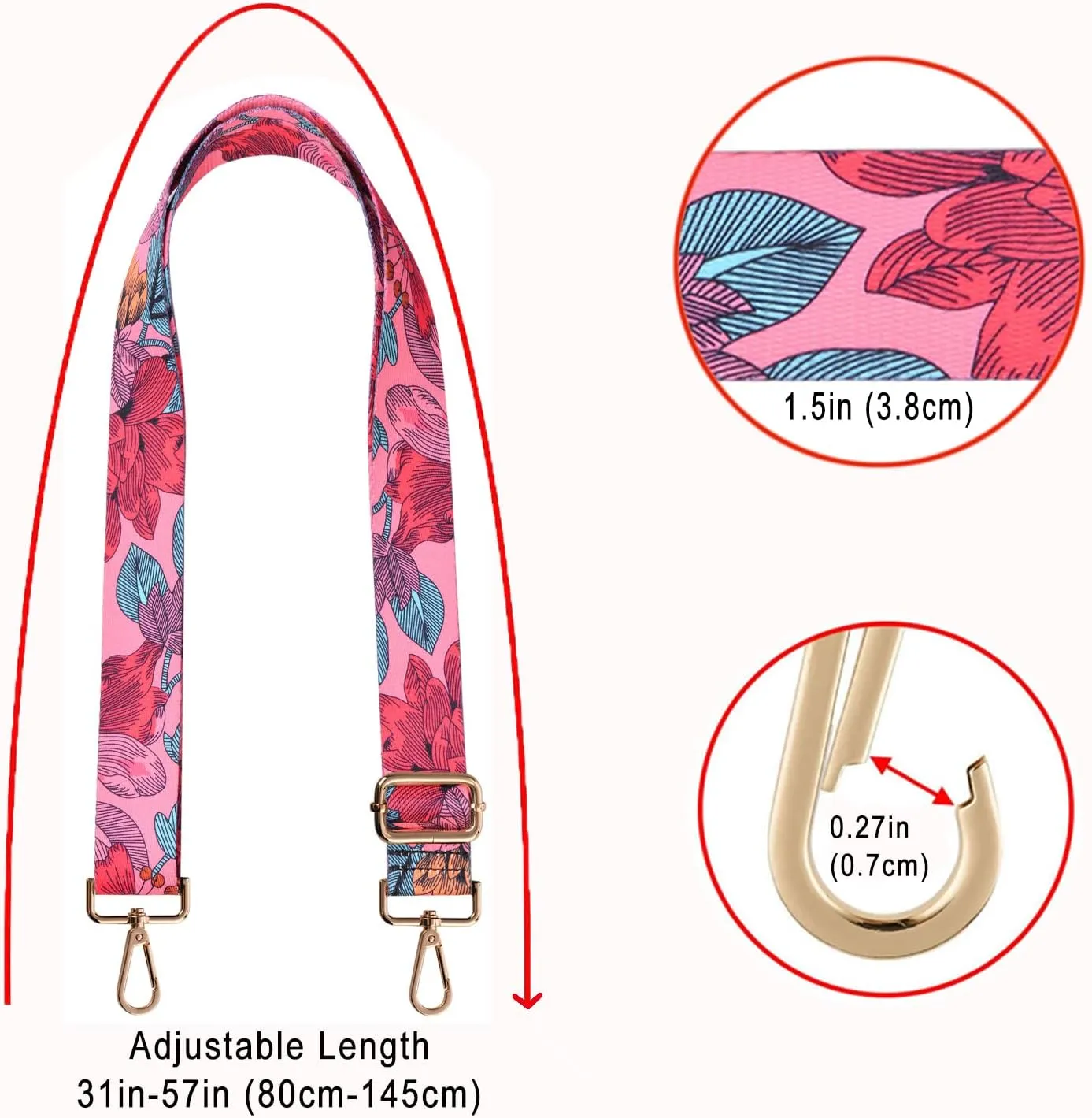 Purse Strap Replacement Crossbody Handbag Shoulder Strap Adjustable