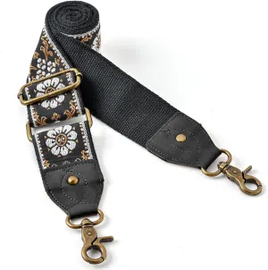 Purse Straps Replacement Crossbody Handbag Adjustable Jacquard Embroidery Wide Guitar Strap