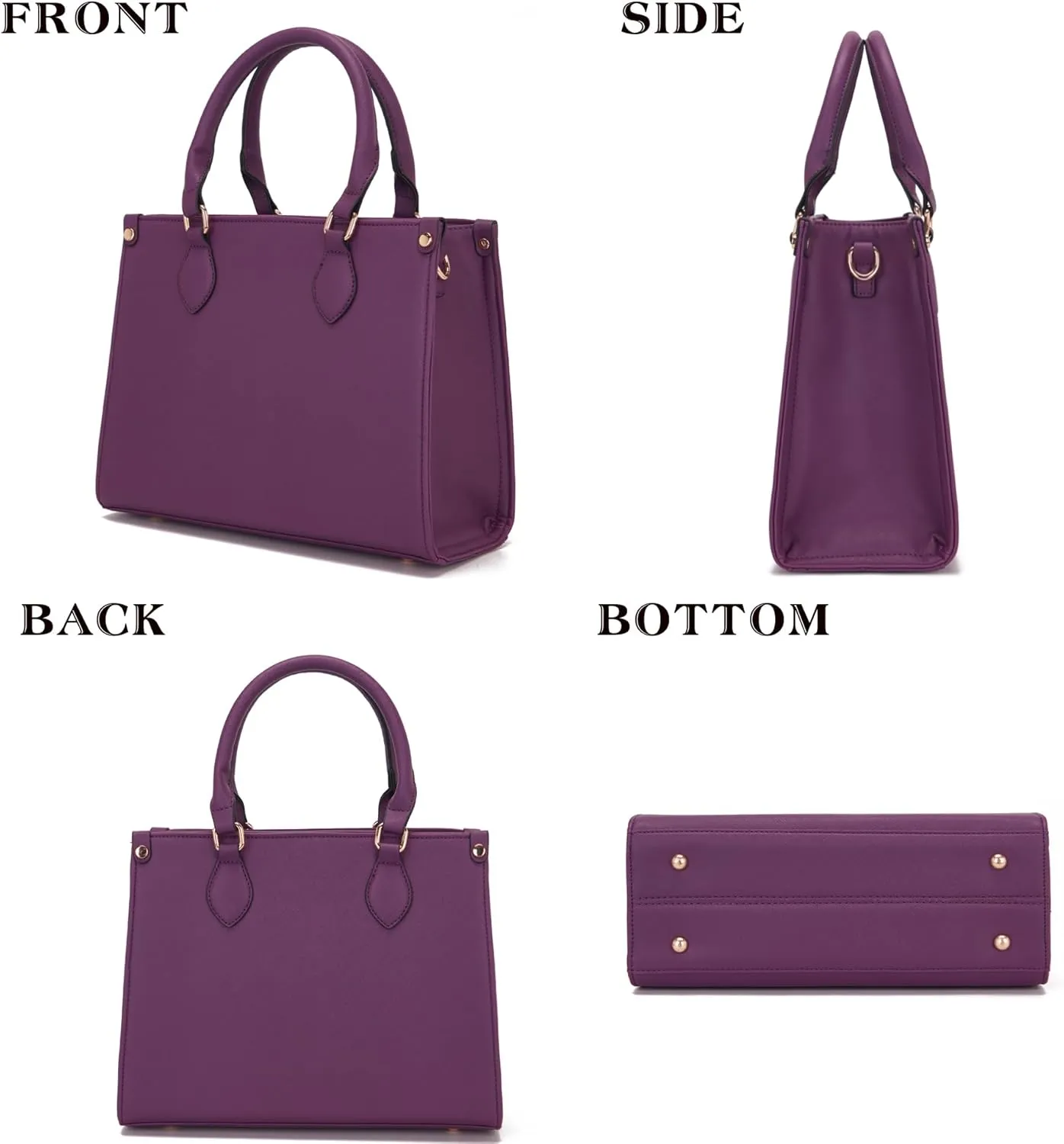 Qiyuer Medium Handbags For Women Vegan Leather Purses Set Satchel Tote Bags With Matching Wallet 2pcs