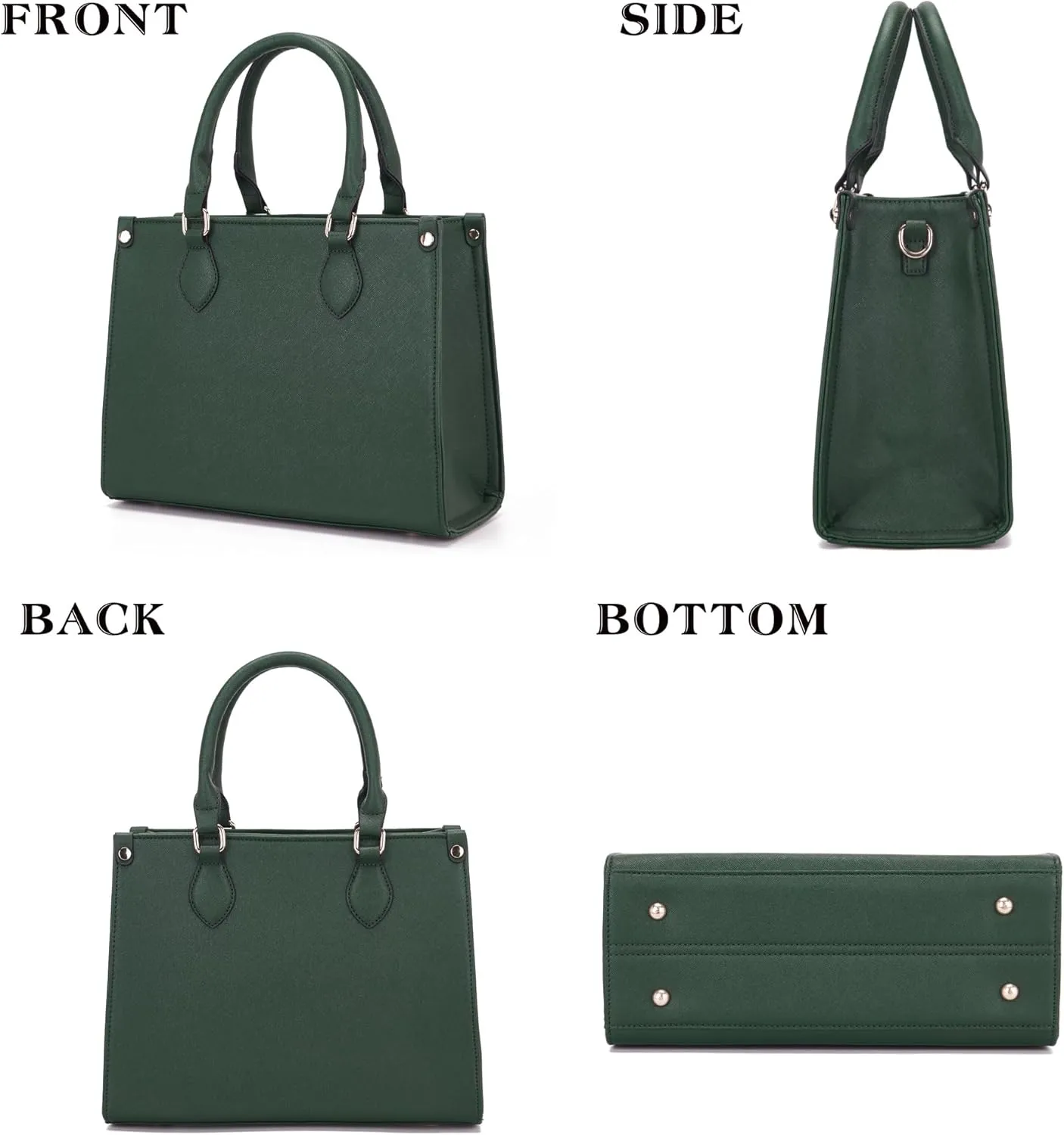 Qiyuer Medium Handbags For Women Vegan Leather Purses Set Satchel Tote Bags With Matching Wallet 2pcs