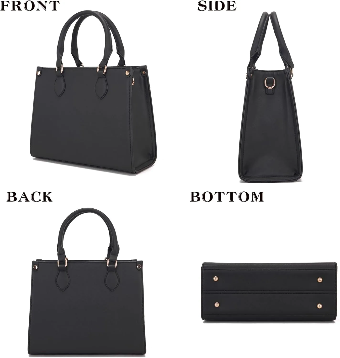 Qiyuer Medium Handbags For Women Vegan Leather Purses Set Satchel Tote Bags With Matching Wallet 2pcs