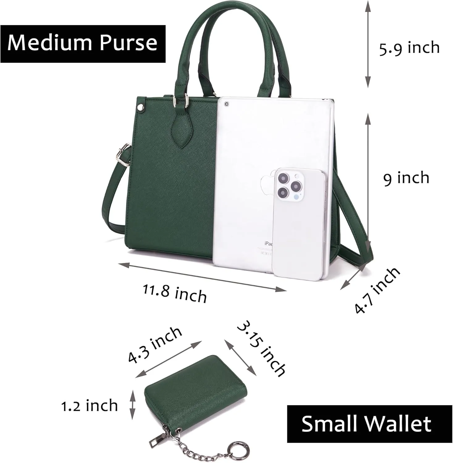 Qiyuer Medium Handbags For Women Vegan Leather Purses Set Satchel Tote Bags With Matching Wallet 2pcs