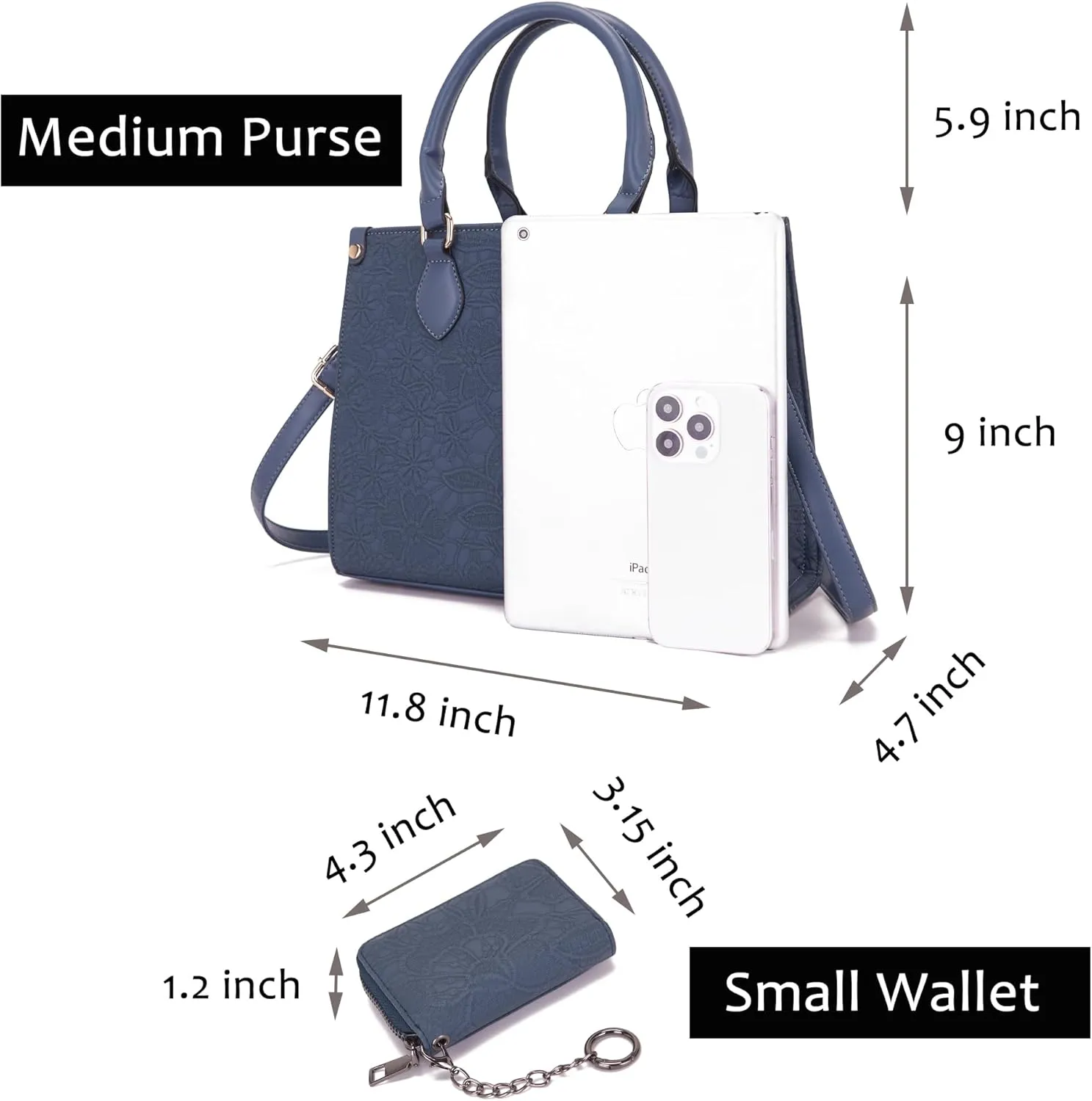 Qiyuer Medium Handbags For Women Vegan Leather Purses Set Satchel Tote Bags With Matching Wallet 2pcs