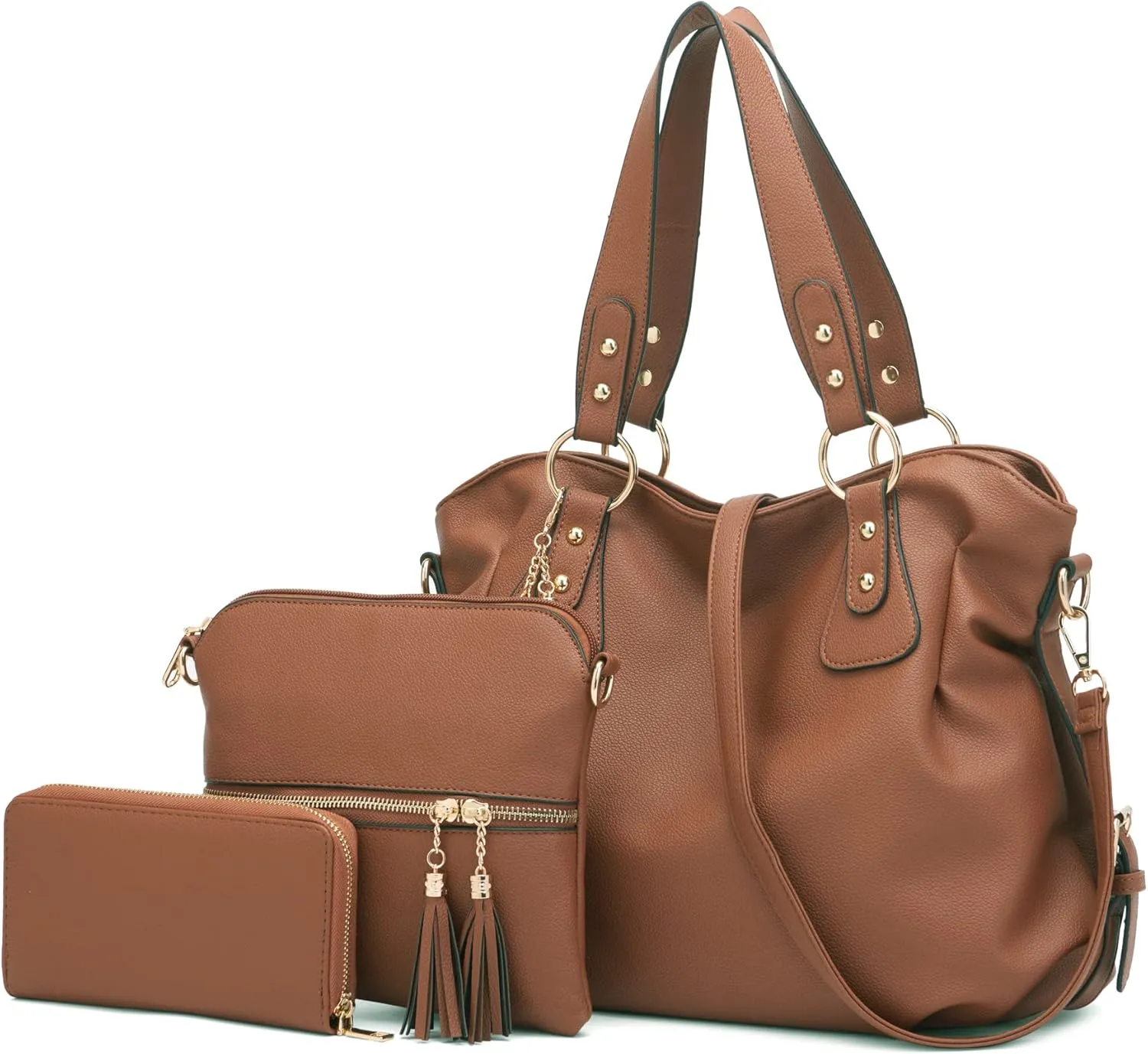 Qiyuer Purses And Wallets Set For Women Tote Handbags Large Hobo Bag Purse With Wallet 3PCS