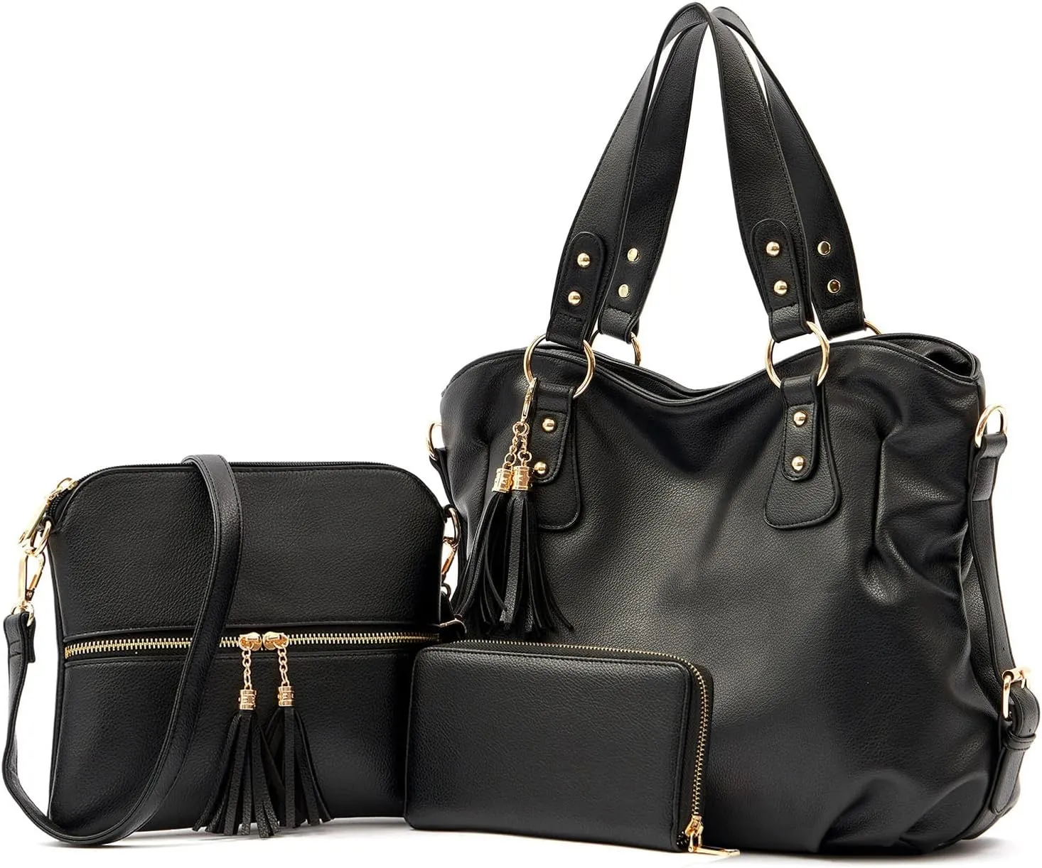 Qiyuer Purses And Wallets Set For Women Tote Handbags Large Hobo Bag Purse With Wallet 3PCS