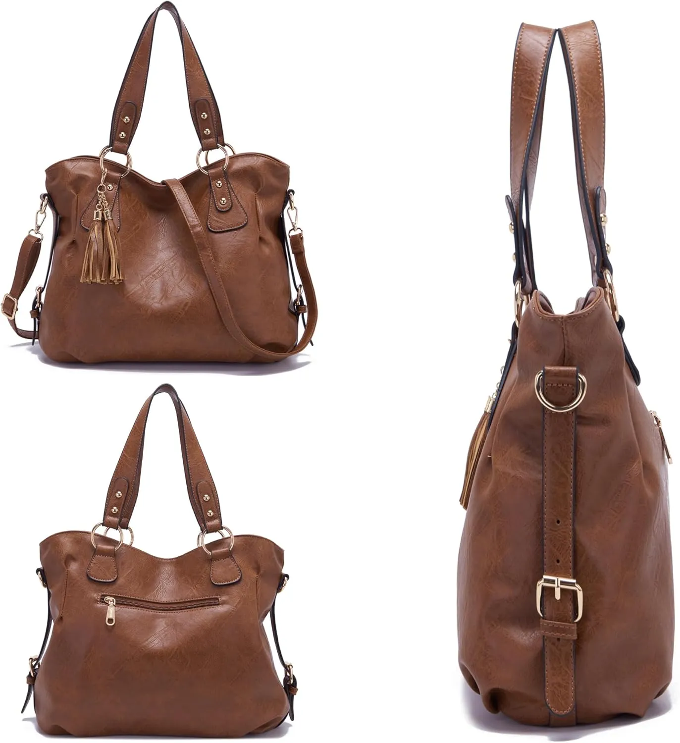 Qiyuer Purses And Wallets Set For Women Tote Handbags Large Hobo Bag Purse With Wallet 3PCS
