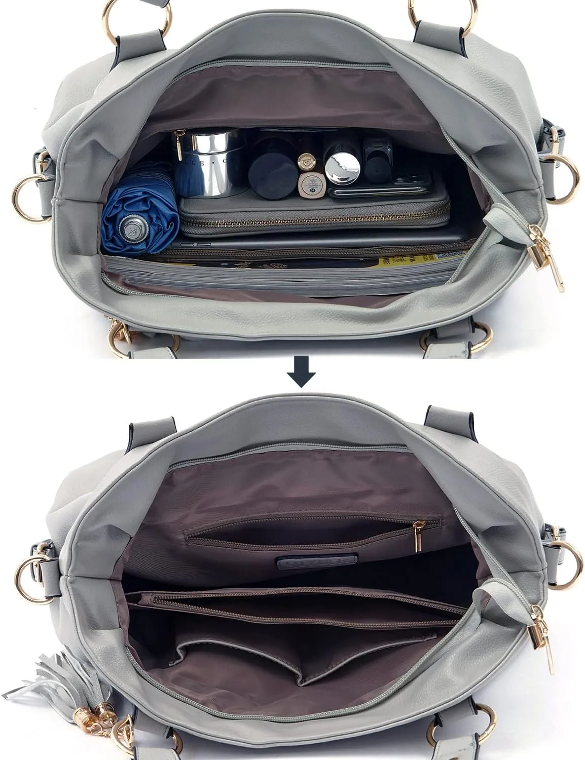 Qiyuer Purses And Wallets Set For Women Tote Handbags Large Hobo Bag Purse With Wallet 3PCS