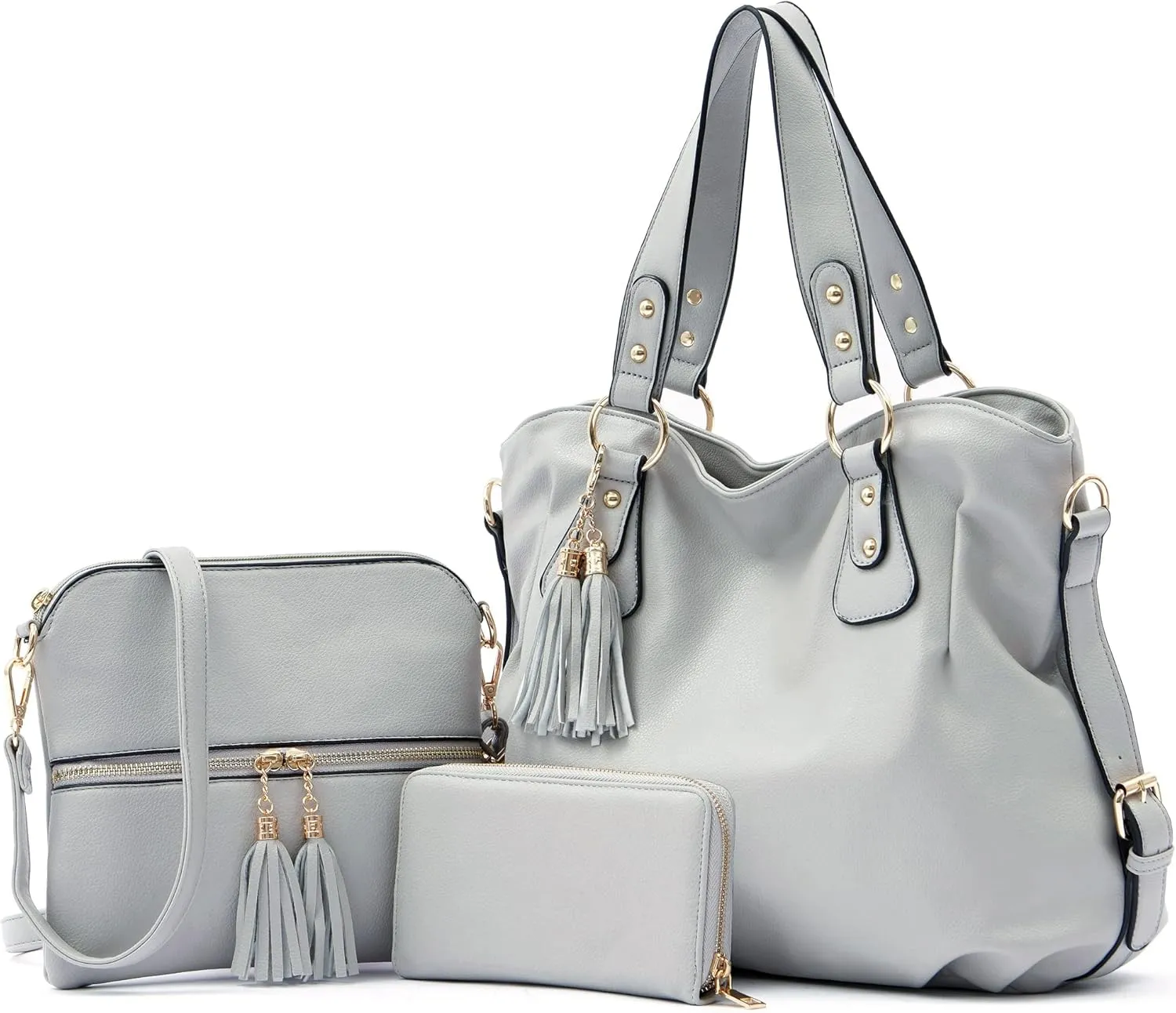 Qiyuer Purses And Wallets Set For Women Tote Handbags Large Hobo Bag Purse With Wallet 3PCS