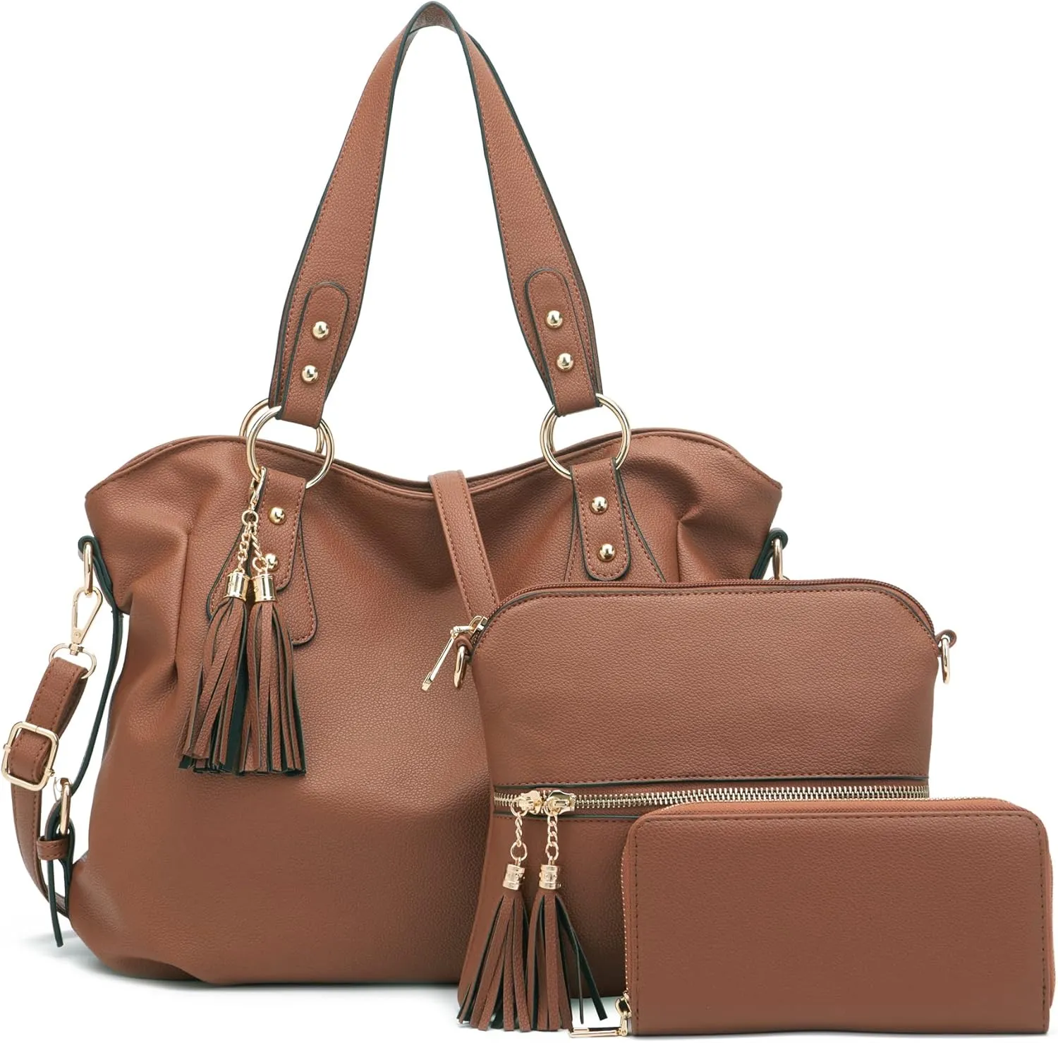 Qiyuer Purses And Wallets Set For Women Tote Handbags Large Hobo Bag Purse With Wallet 3PCS