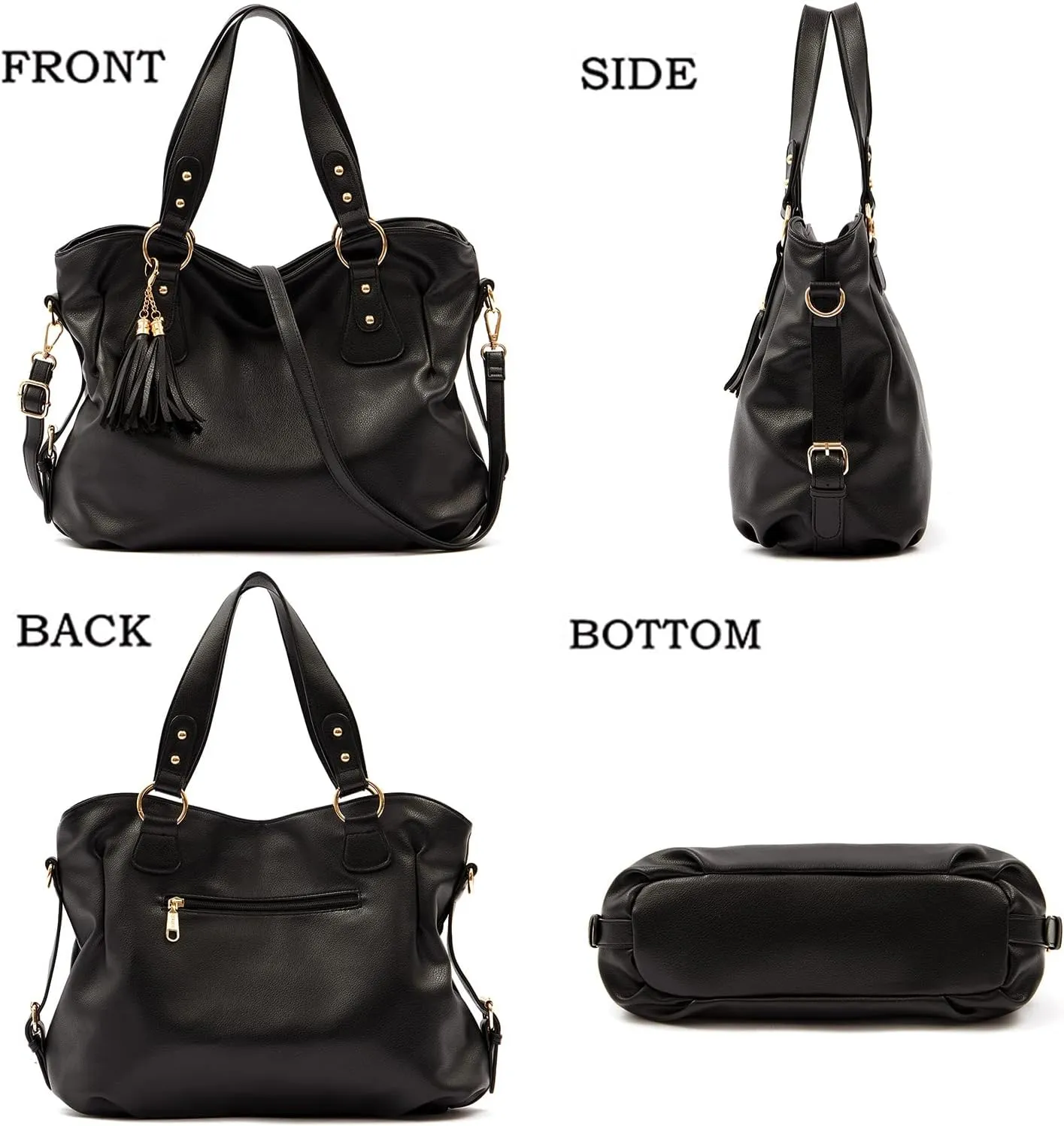 Qiyuer Purses And Wallets Set For Women Tote Handbags Large Hobo Bag Purse With Wallet 3PCS