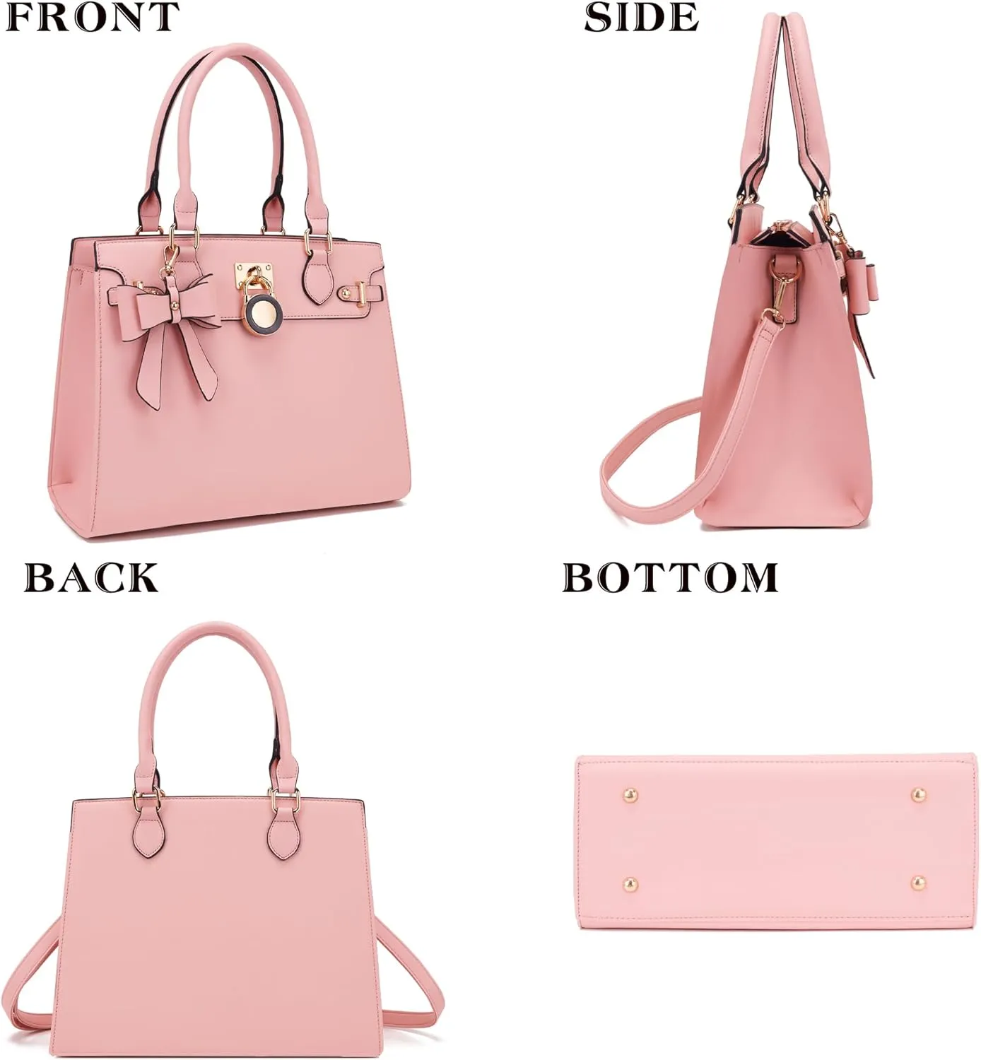 Qiyuer Women Handbags Set Top Handle Satchel Tote Shoulder Work Bag Ladies Purses With Matching Clutch Wallet 2PCS