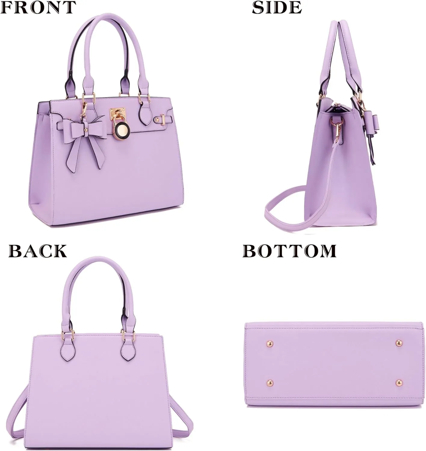 Qiyuer Women Handbags Set Top Handle Satchel Tote Shoulder Work Bag Ladies Purses With Matching Clutch Wallet 2PCS