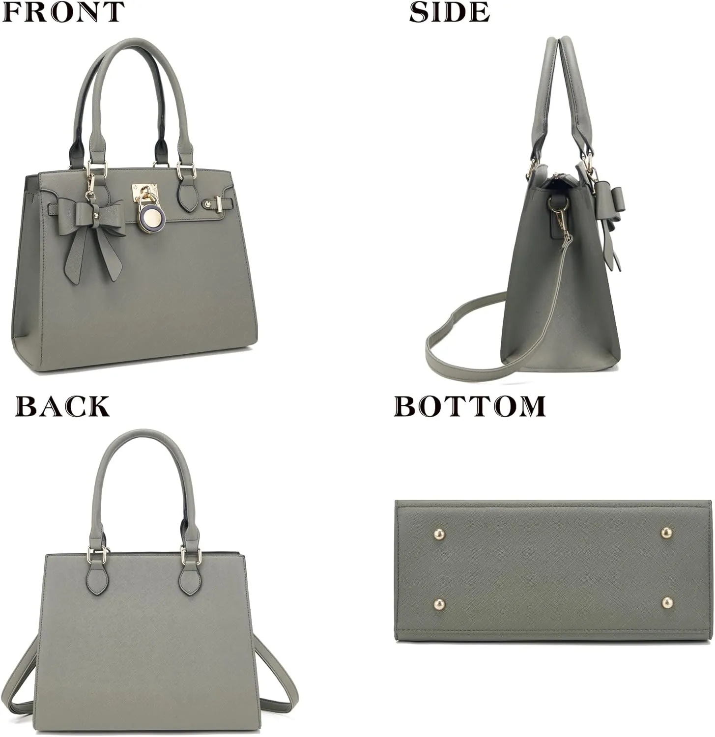 Qiyuer Women Handbags Set Top Handle Satchel Tote Shoulder Work Bag Ladies Purses With Matching Clutch Wallet 2PCS