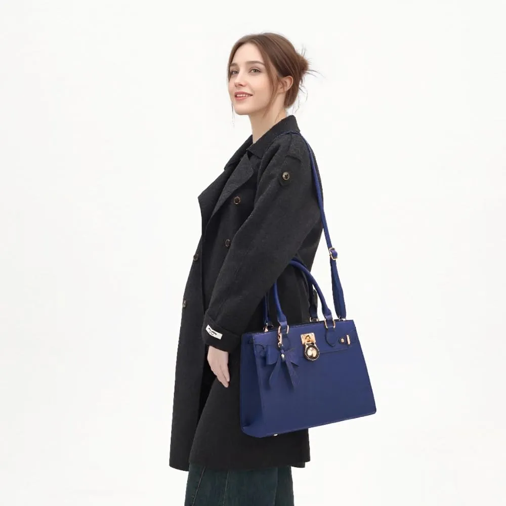 Qiyuer Women Handbags Set Top Handle Satchel Tote Shoulder Work Bag Ladies Purses With Matching Clutch Wallet 2PCS