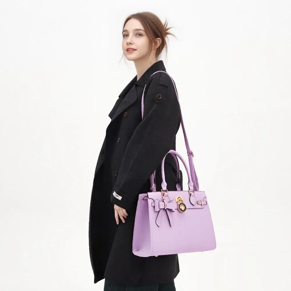 Qiyuer Women Handbags Set Top Handle Satchel Tote Shoulder Work Bag Ladies Purses With Matching Clutch Wallet 2PCS