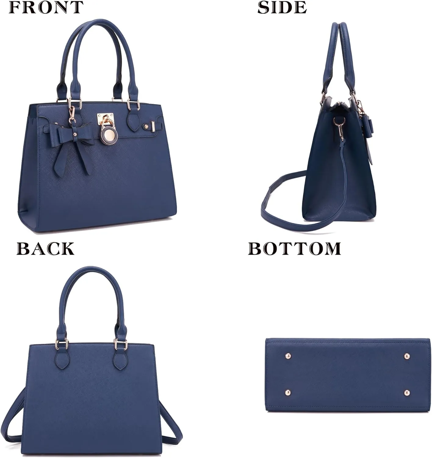 Qiyuer Women Handbags Set Top Handle Satchel Tote Shoulder Work Bag Ladies Purses With Matching Clutch Wallet 2PCS