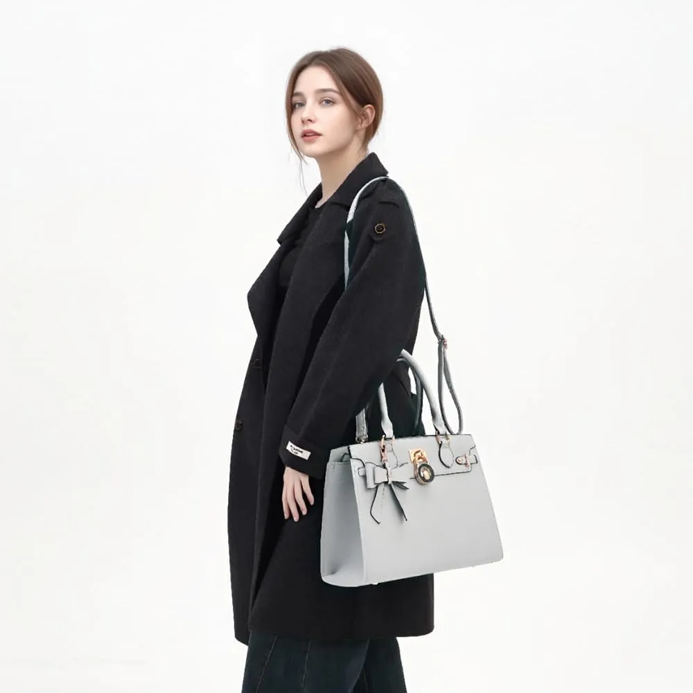 Qiyuer Women Handbags Set Top Handle Satchel Tote Shoulder Work Bag Ladies Purses With Matching Clutch Wallet 2PCS
