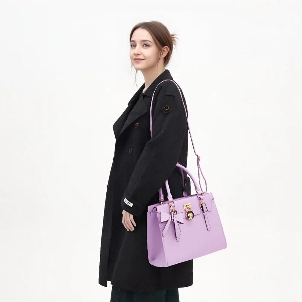 Qiyuer Women Purses And Handbags Set Ladies Top Handle Satchel Tote Shoulder Work Bag With Matching Clutch Wallet 2PCS