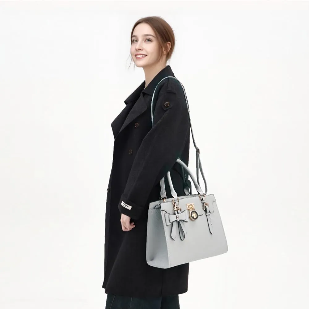 Qiyuer Women Purses And Handbags Set Ladies Top Handle Satchel Tote Shoulder Work Bag With Matching Clutch Wallet 2PCS