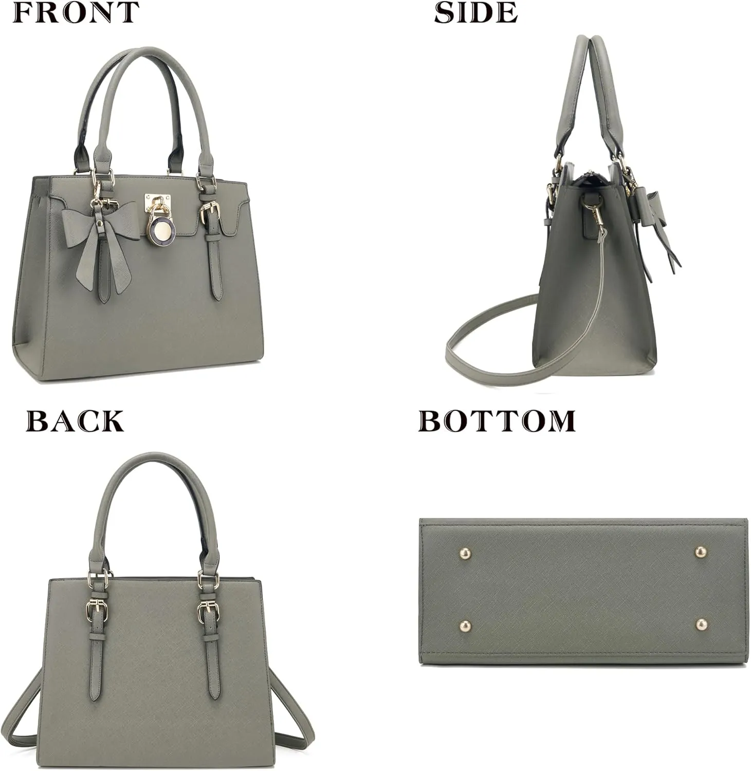 Qiyuer Women Purses And Handbags Set Ladies Top Handle Satchel Tote Shoulder Work Bag With Matching Clutch Wallet 2PCS