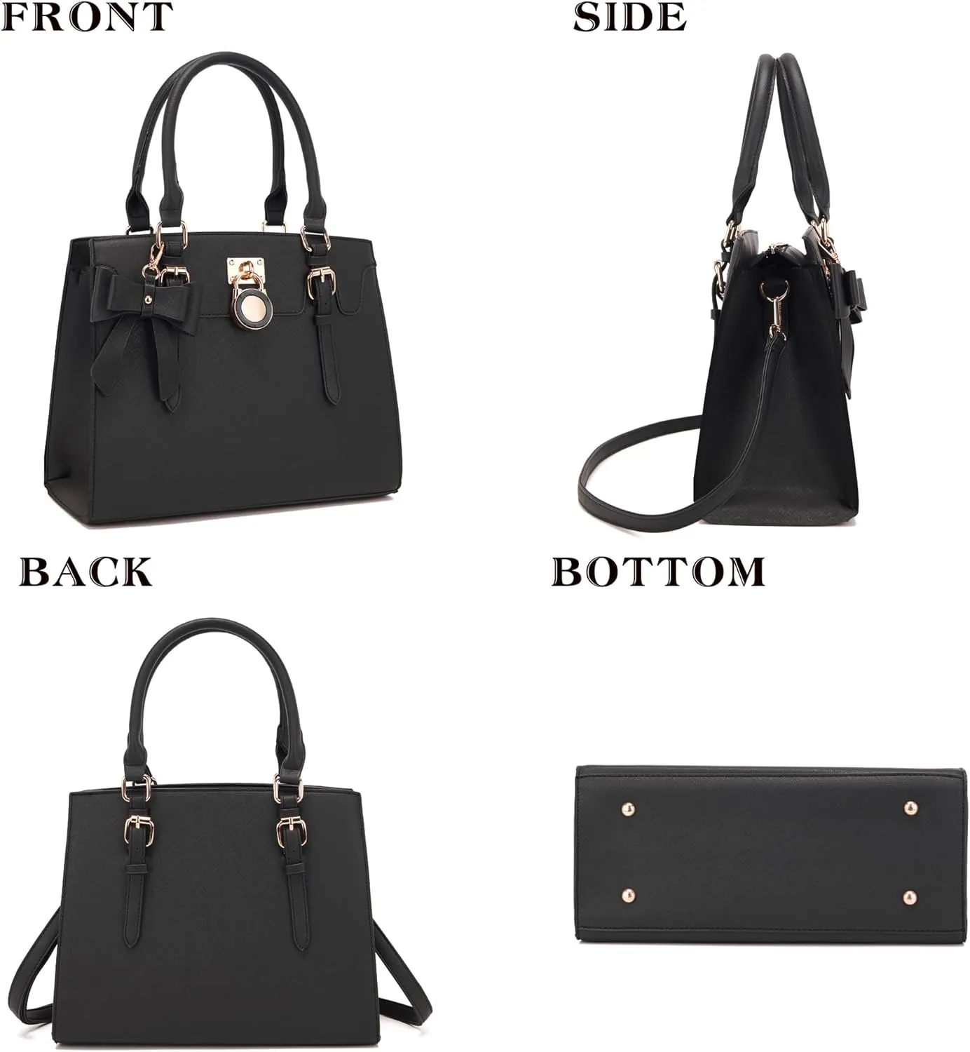 Qiyuer Women Purses And Handbags Set Ladies Top Handle Satchel Tote Shoulder Work Bag With Matching Clutch Wallet 2PCS