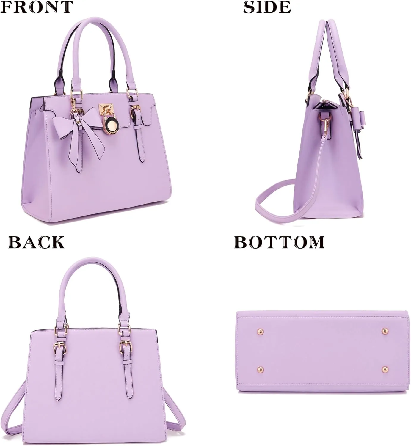 Qiyuer Women Purses And Handbags Set Ladies Top Handle Satchel Tote Shoulder Work Bag With Matching Clutch Wallet 2PCS