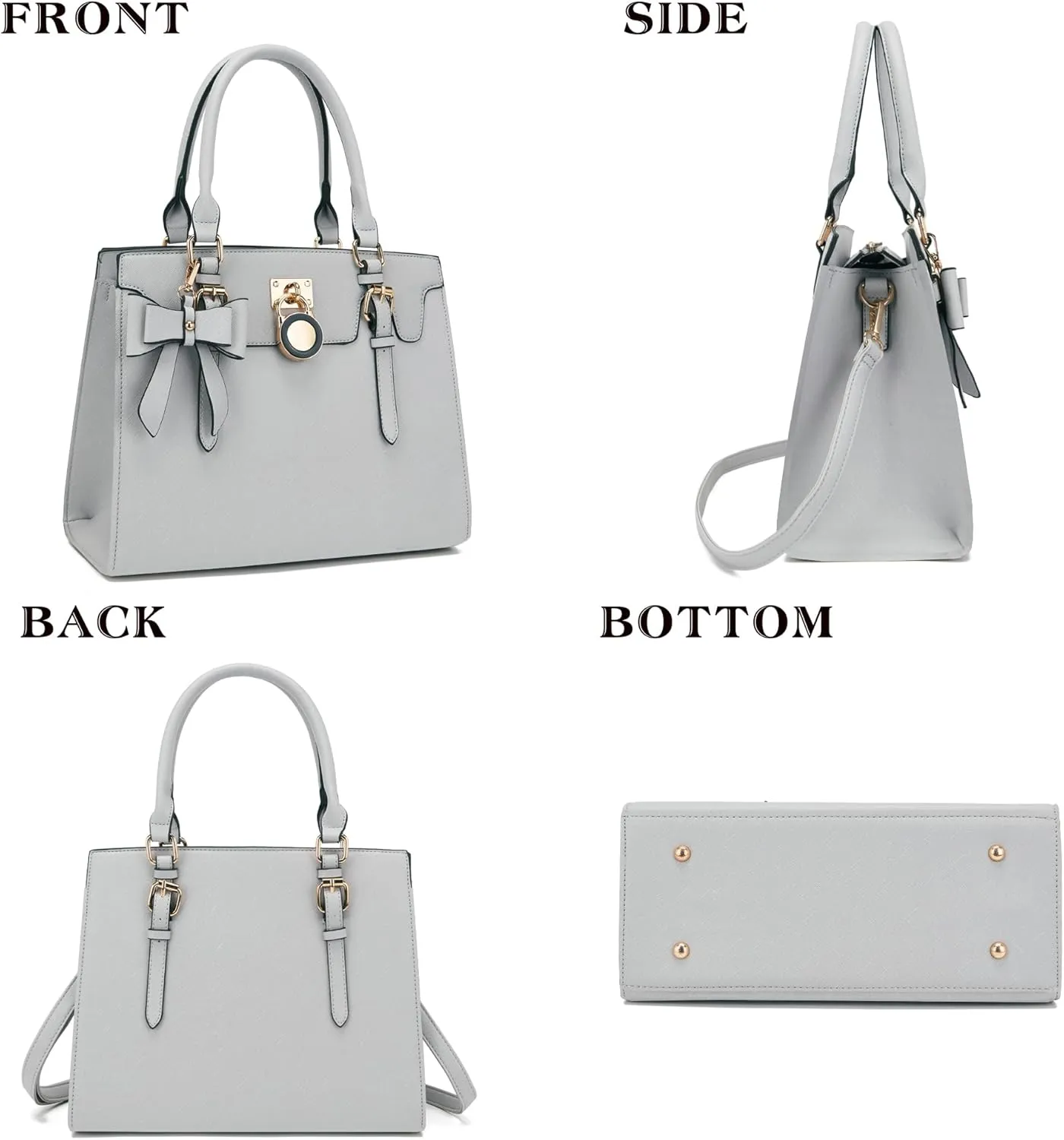Qiyuer Women Purses And Handbags Set Ladies Top Handle Satchel Tote Shoulder Work Bag With Matching Clutch Wallet 2PCS