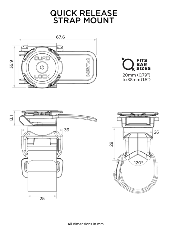 Quad Lock Quick Release Strap Mount