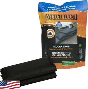 Quick Dam QD1224-2 Water Activated Flood Bags (2 Pack), Black, 2 Count