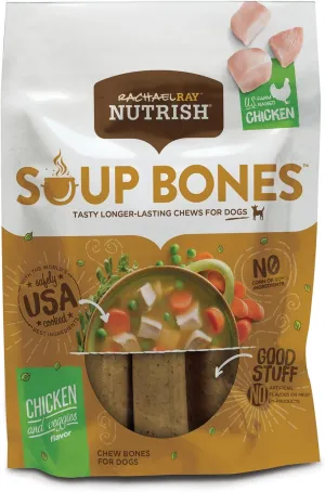 Rachael Ray Nutrish Soup Bones Dog Treats, Chicken & Veggies Flavor, 11 Bones (Pack of 4)