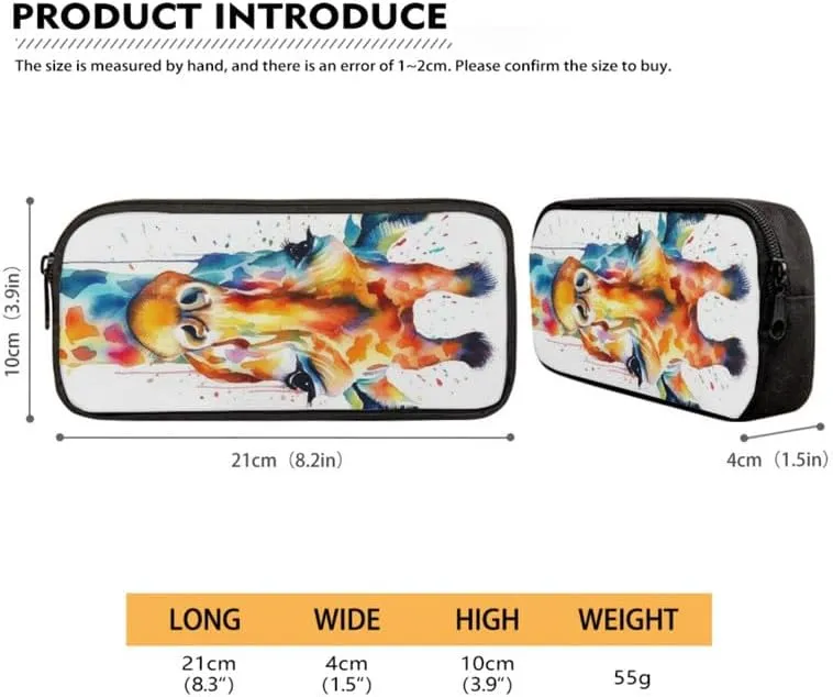 Rainbow Giraffe Splash Backpack for Elementary Vivid Giraffe Watercolor Painting School Book Bag with Lunch Box Pencil Case Back to School Backpacks for Teens