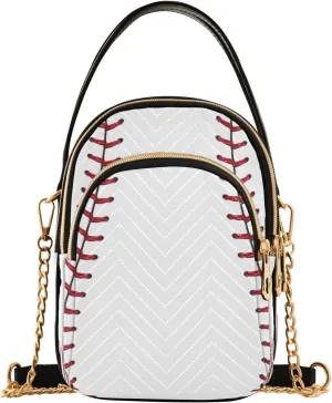 Red Lace Baseball Crossbody Bag for Women Mini Cell Phone Purse Women's Shoulder Handbag