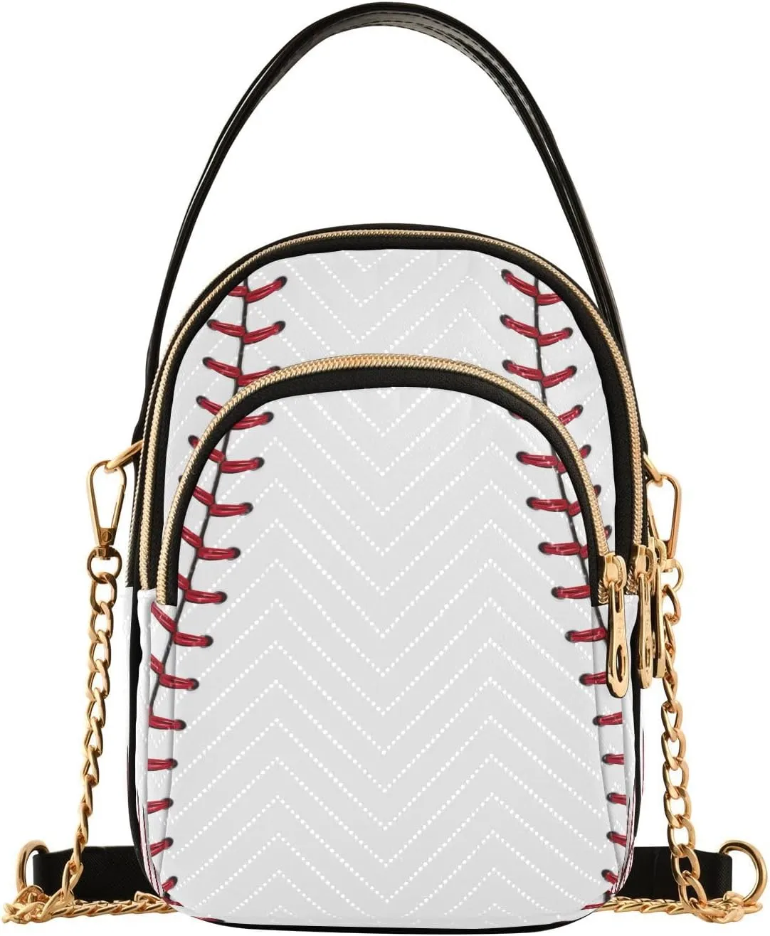 Red Lace Baseball Crossbody Bag for Women Mini Cell Phone Purse Women's Shoulder Handbag