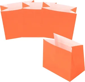 Restaurantware-Bag Tek 4.3 x 2.5 x 3.8 Inch Paper Bags For Snacks, 100 Large Paper Bag For Foods - Disposable, Sustainable, Paper Orange Snack Bags, Microwavable, Freezable