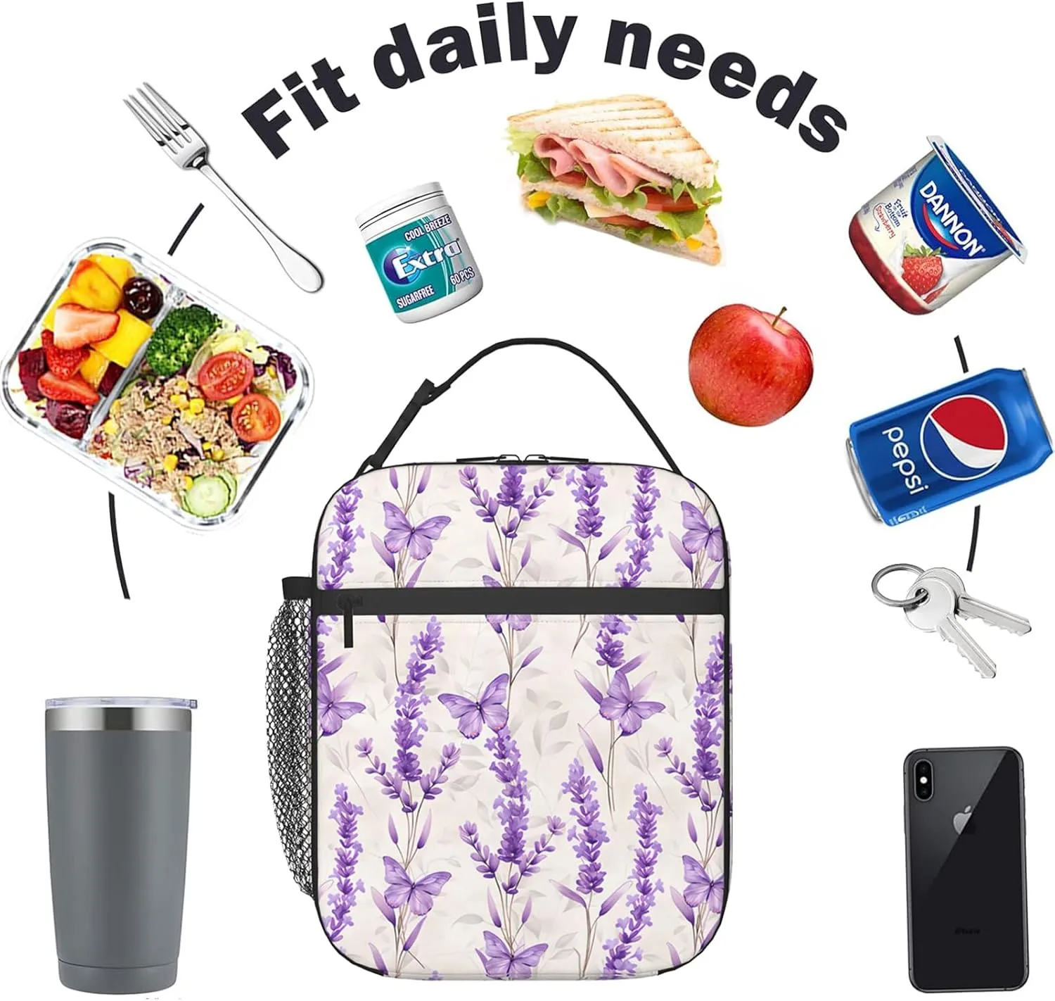 Reusable Dragon Lunch Box for Kids Girls Boys Women Adult, Insulated Night Sky Lunch Bag,Polyester Cooler Handbags Case for School Picnic Work Travel Beach or Hiking (Dark Blue)