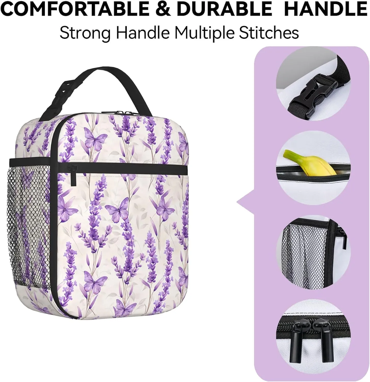 Reusable Dragon Lunch Box for Kids Girls Boys Women Adult, Insulated Night Sky Lunch Bag,Polyester Cooler Handbags Case for School Picnic Work Travel Beach or Hiking (Dark Blue)