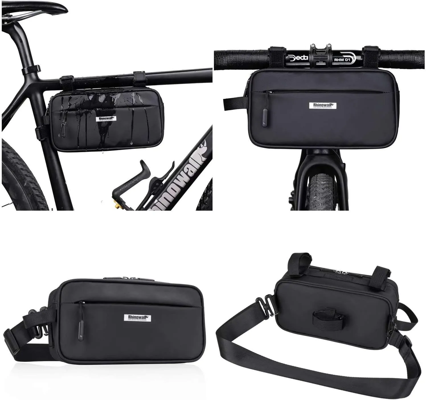 Rhinowalk Multifunction Bike Handlebar Bag Front Bag 3L Bicycle Frame Bag Waterproof Shoulder Bag Handbag Waist Bag