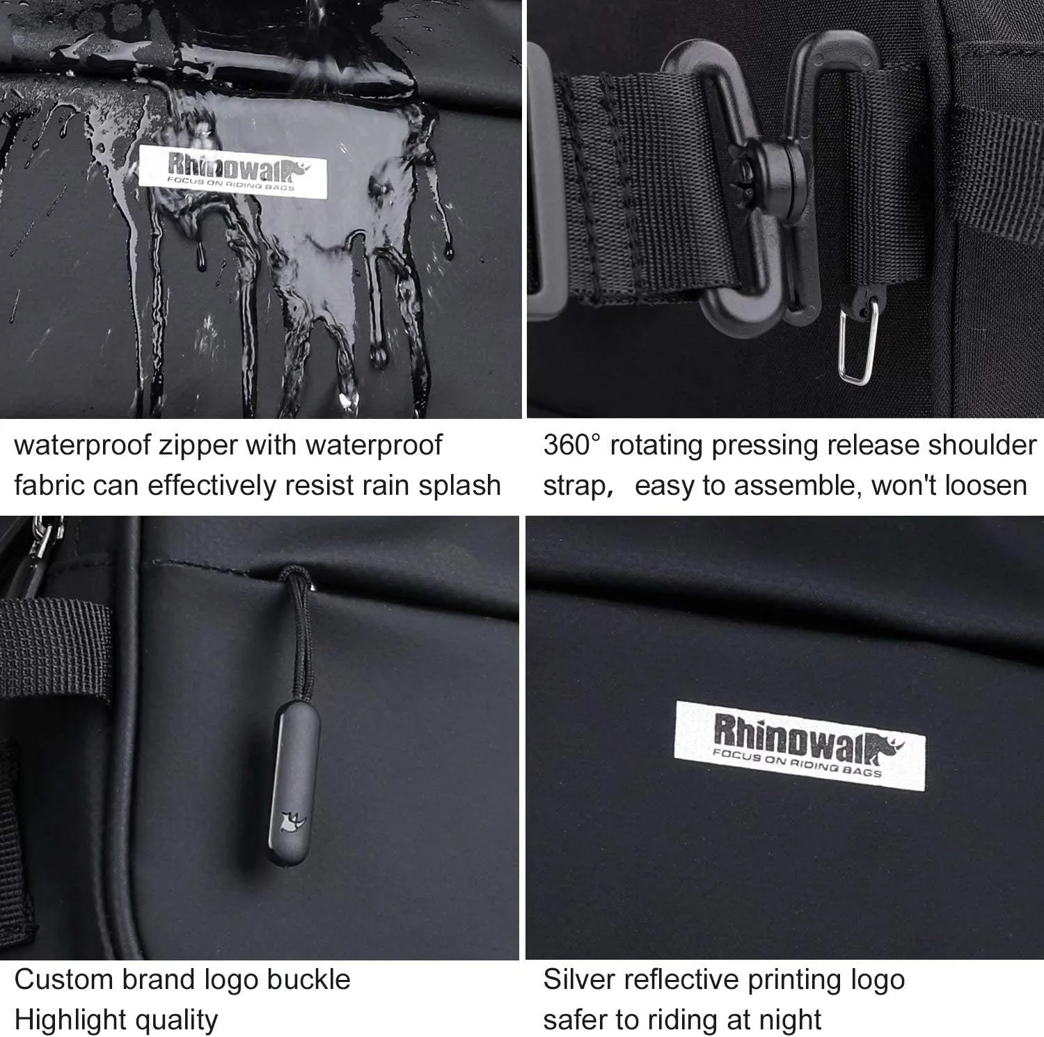 Rhinowalk Multifunction Bike Handlebar Bag Front Bag 3L Bicycle Frame Bag Waterproof Shoulder Bag Handbag Waist Bag