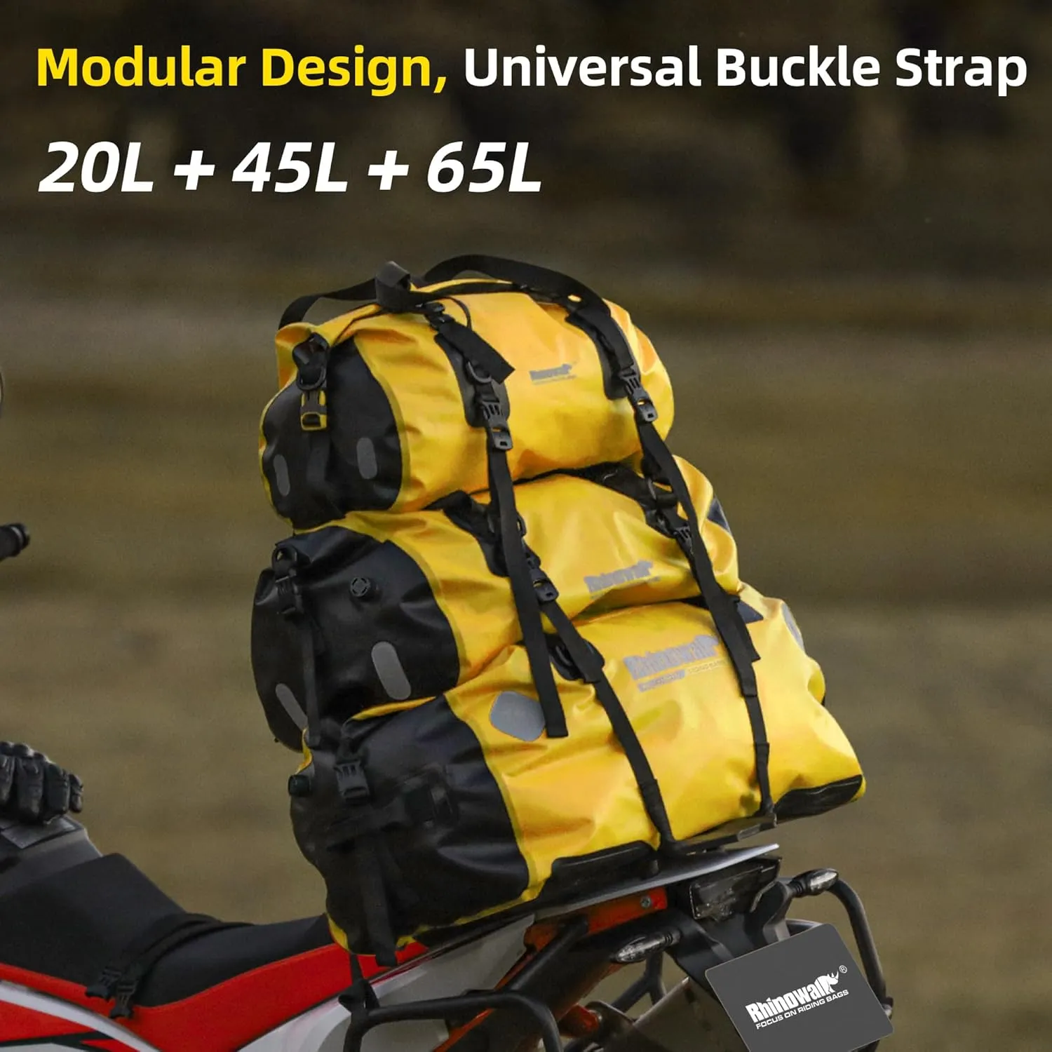 Rhinowalk Waterproof Duffle Dry Bag 20L Bike Bag Motorcycle Tail Bag Motor Travel Luggage for Camping, Boating, Cycling, Motorcycle-Orange