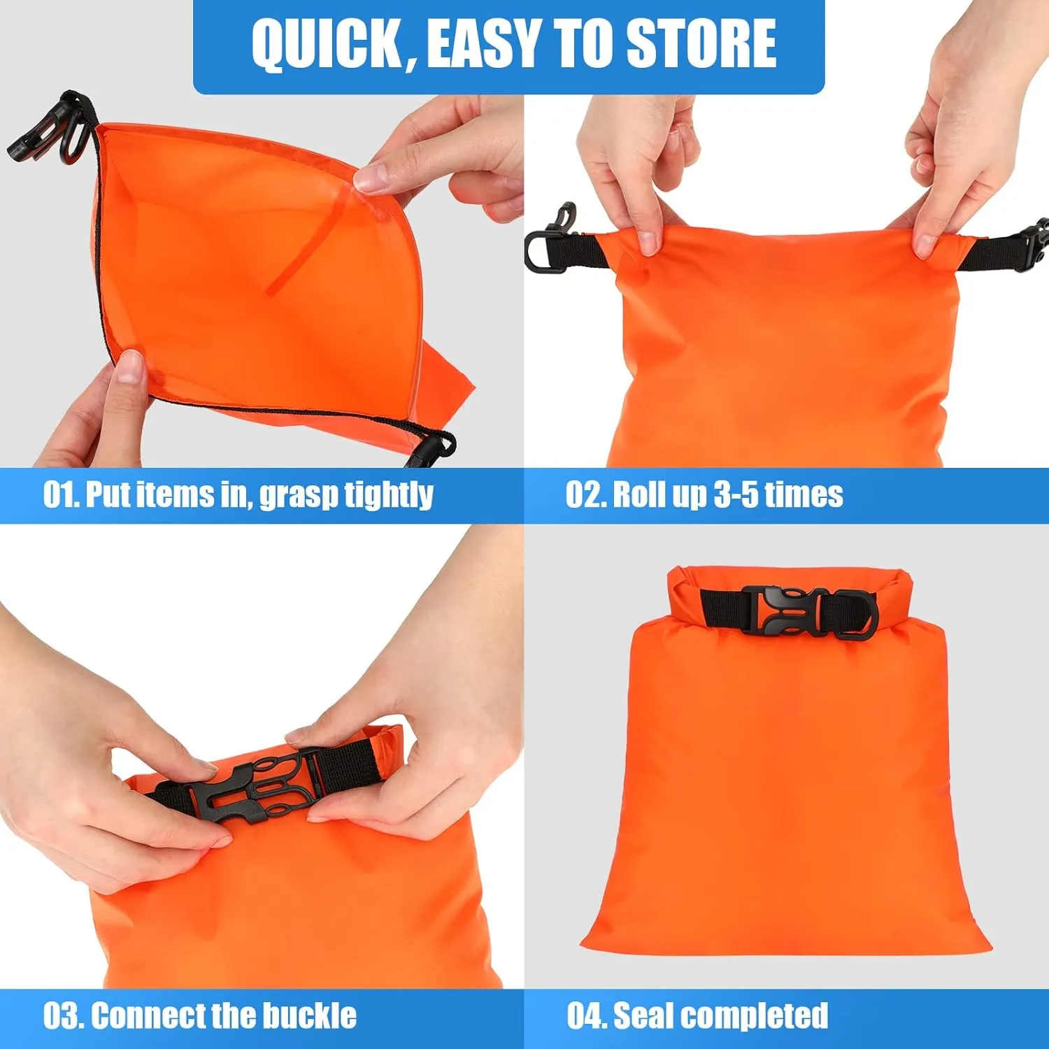 Riakrum 10 Pcs Waterproof Dry Bags, Ultralight Dry Sacks for Backpacking, Outdoor Sacks Keep Gear for Kayaking Boating Hiking Backpacking(1.5,15,3,5,8L,Multi Colors)