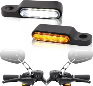 Rich Choices Handlebar LED Turn Signals Mini Motorcycle Blinkers Front Running Light Universal Compatible with Harley Sportster Dyna Honda Shadow Kawasaki Vulcan Yamaha V-Star Road Star