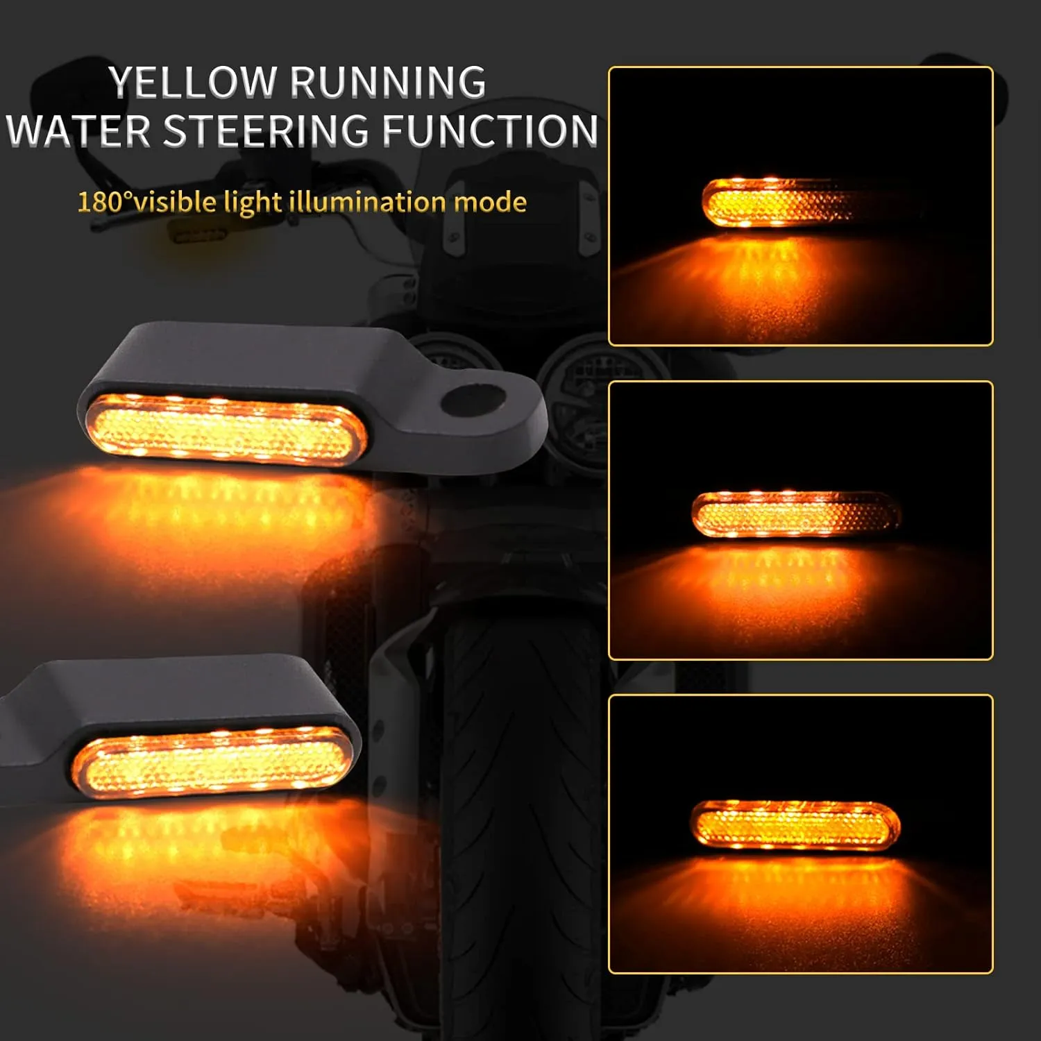 Rich Choices Handlebar LED Turn Signals Mini Motorcycle Blinkers Front Running Light Universal Compatible with Harley Sportster Dyna Honda Shadow Kawasaki Vulcan Yamaha V-Star Road Star