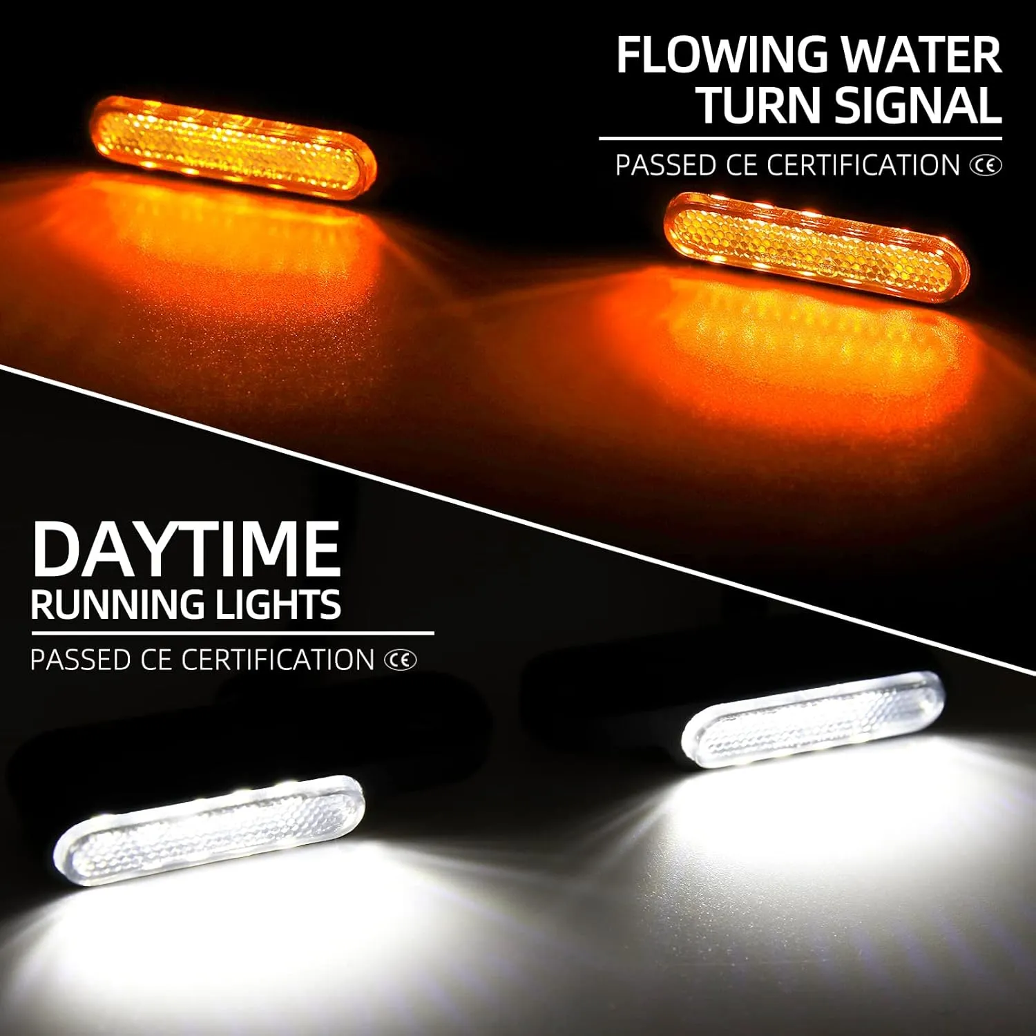 Rich Choices Handlebar LED Turn Signals Mini Motorcycle Blinkers Front Running Light Universal Compatible with Harley Sportster Dyna Honda Shadow Kawasaki Vulcan Yamaha V-Star Road Star