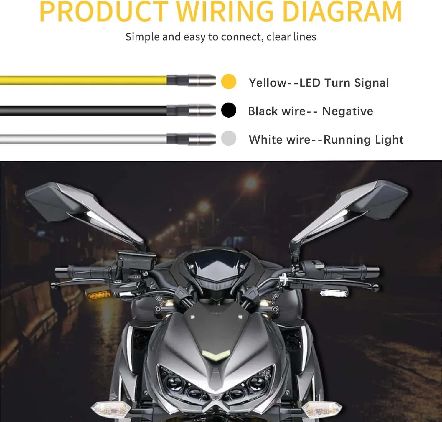Rich Choices Handlebar LED Turn Signals Mini Motorcycle Blinkers Front Running Light Universal Compatible with Harley Sportster Dyna Honda Shadow Kawasaki Vulcan Yamaha V-Star Road Star