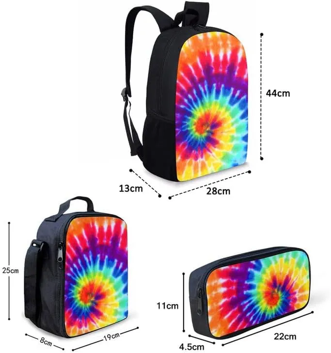Roaring Tiger Hand Drawing Designed Boys Kids Teens Backpack Set Tiger Art Painting 3 Pcs Bags with Lunch Box and Pencil Case for School Sport Travel
