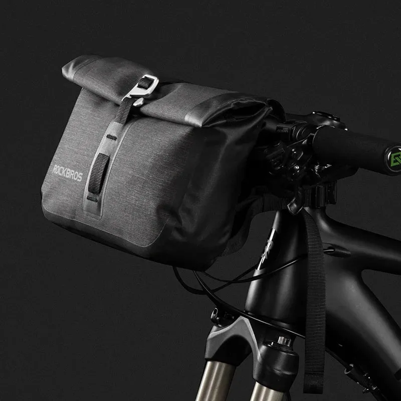 ROCKBROS 5-6L Waterproof Handlebar Bag – Reflective Large Capacity Front Tube Bike Pannier