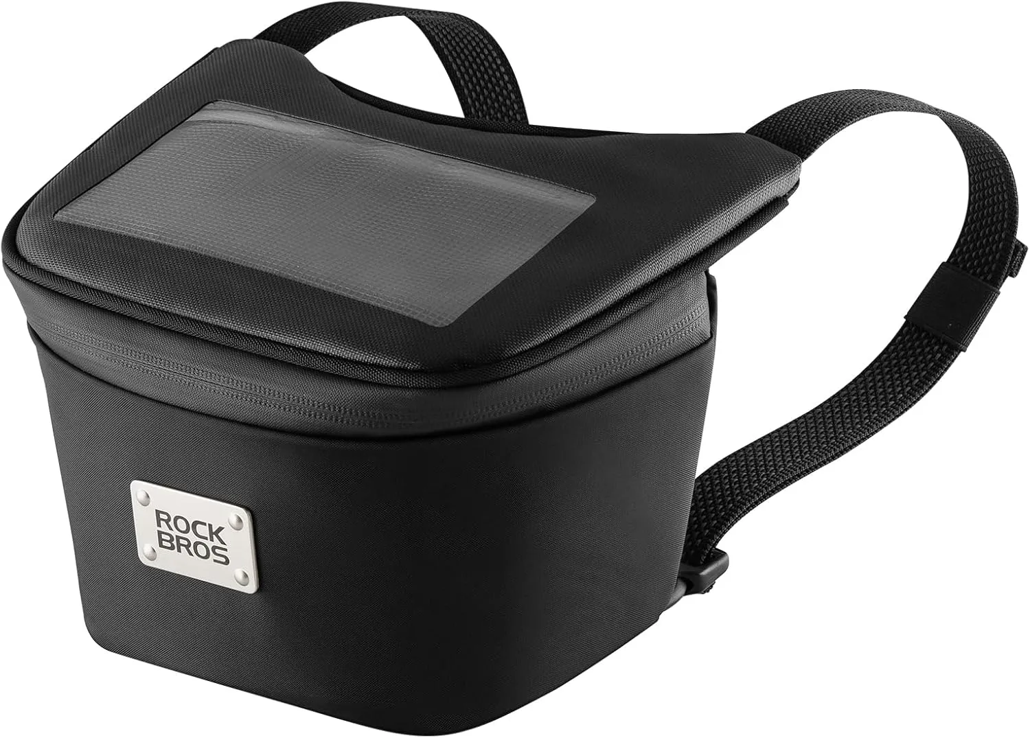 ROCKBROS Motorcycle Handlebar Bag Touch Screen Motorcycle Phone Mount below 6.2 inches Waterproof Storage Bag with Rain Cover for Vespa Scooter Black