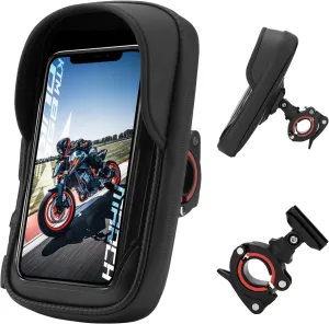 ROCKBROS Motorcycle Phone Mount - Waterproof Handlebar Phone Bag - Compatible with iPhone 11/12 Pro XR XS Max 7 8 Plus Phones Below 6.8'